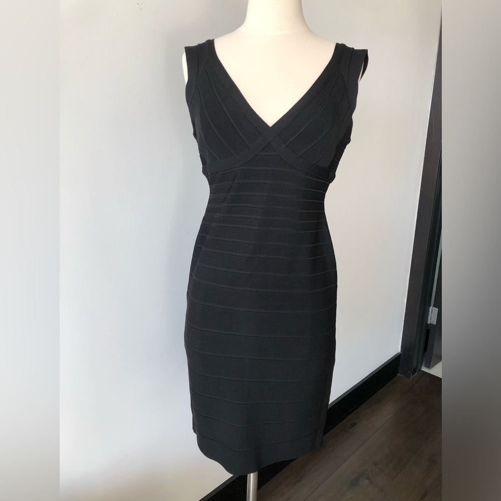 Herve Leger black bandage dress Large